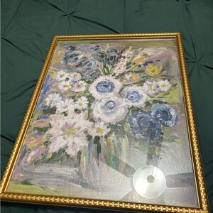 Floral Art Print with Gold Frame